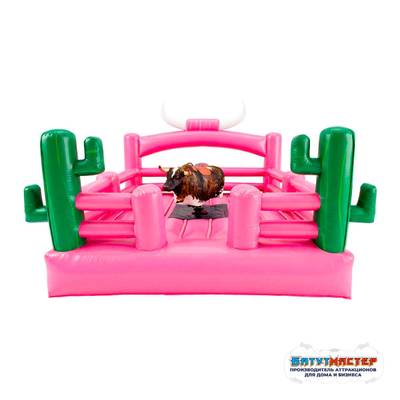 Батут под аттракцион бык «Розовый Техас», 6×5×3,5 м