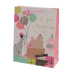 GAEM Пакет подарочный L (бумага 210г/м2, блок микс 12шт), L31 W12 H40 см, 4в.