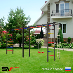 Уличная шведская стенка Sv Sport рукоход х 2 У51400 (Турник/"Лодочка"/Канат/кольца/лестница)