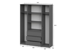 Den Шкаф четырехстворчатый Графит серый