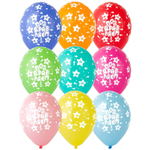 Шар латексный 30см Поздравляем Звезды (Ассорти)