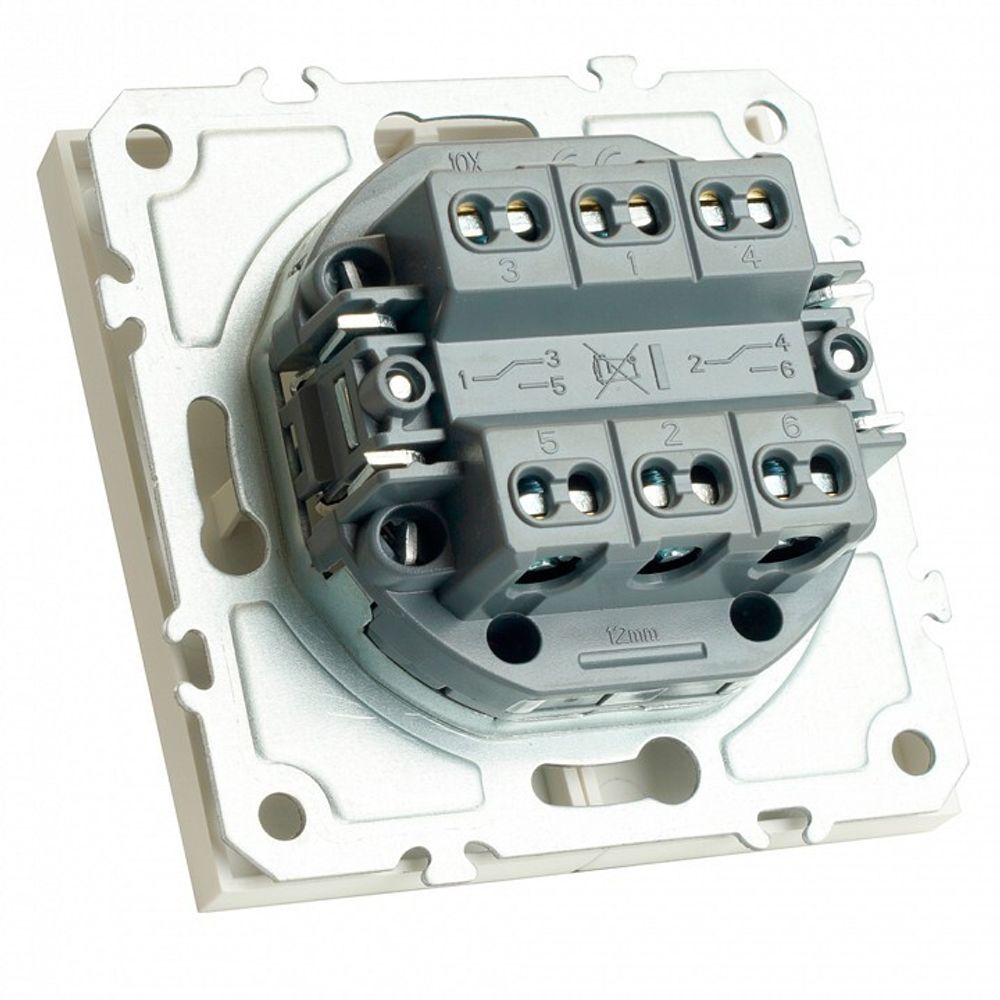 Переключатель двухклавишный без рамки Stekker Эмили 49869