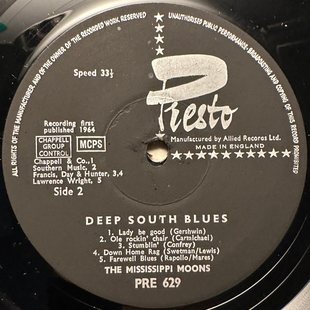 The Mississippi Moons - Deep South Blues (Англия 1964г.)