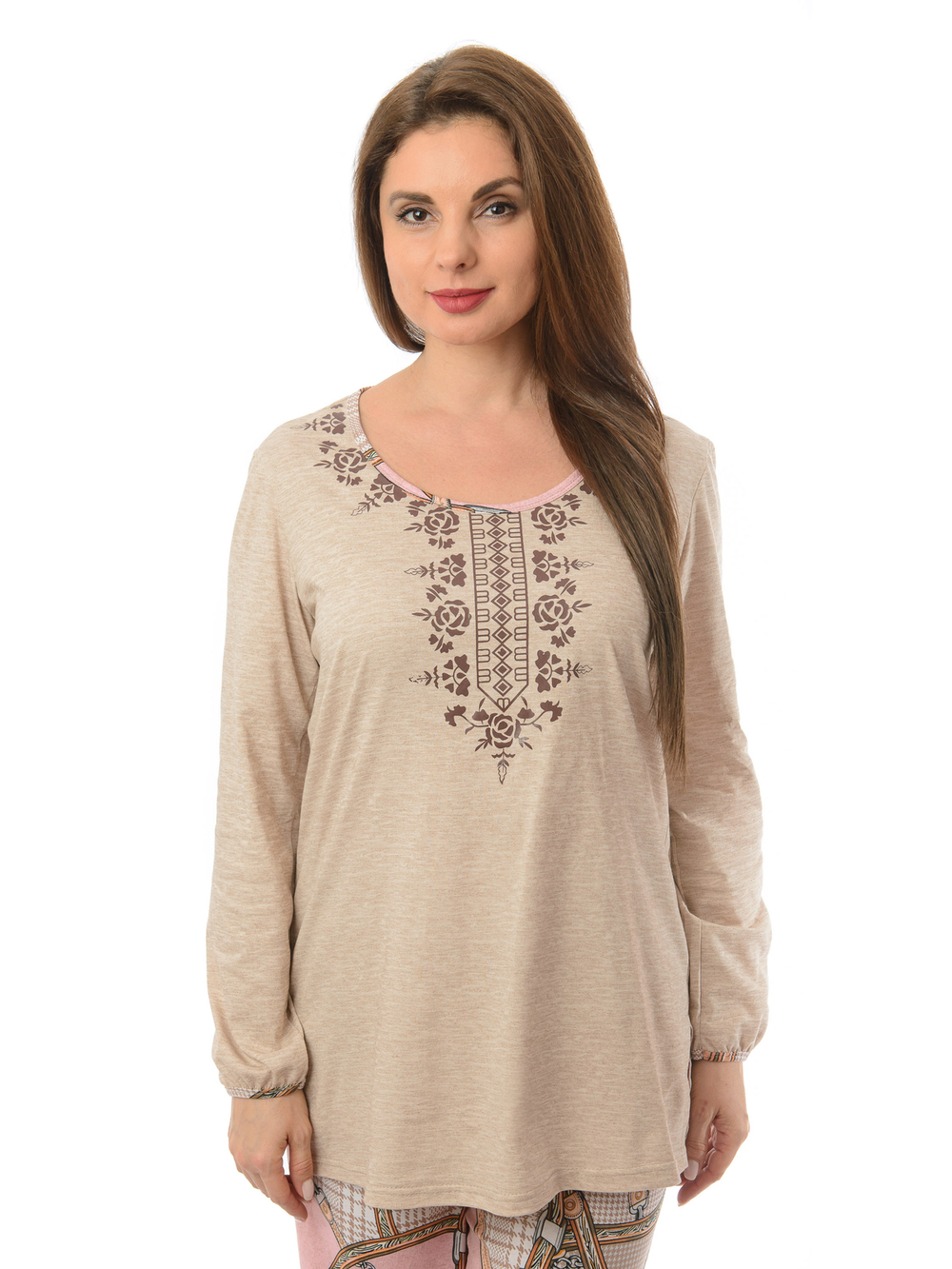 Пижама с брюками КБ-188П/розовые-цепи