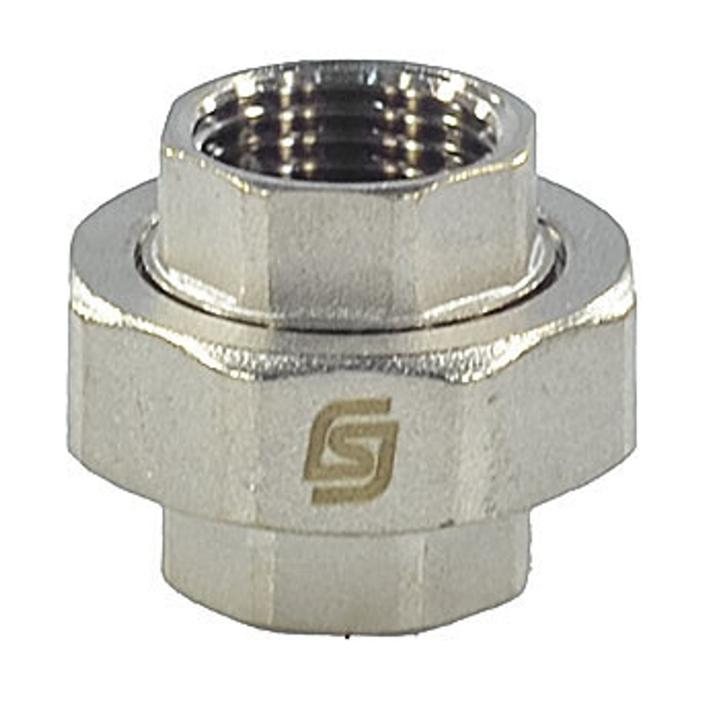 Соединитель латунь никель американка Ду 20 (3/4") прямой ВР/ВР SantechSystems