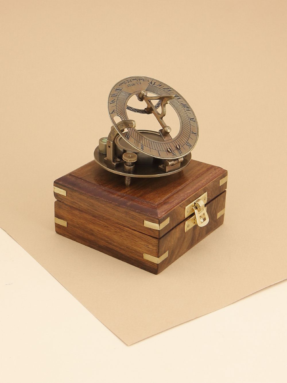 Nautical Морской компас в деревянном футляре