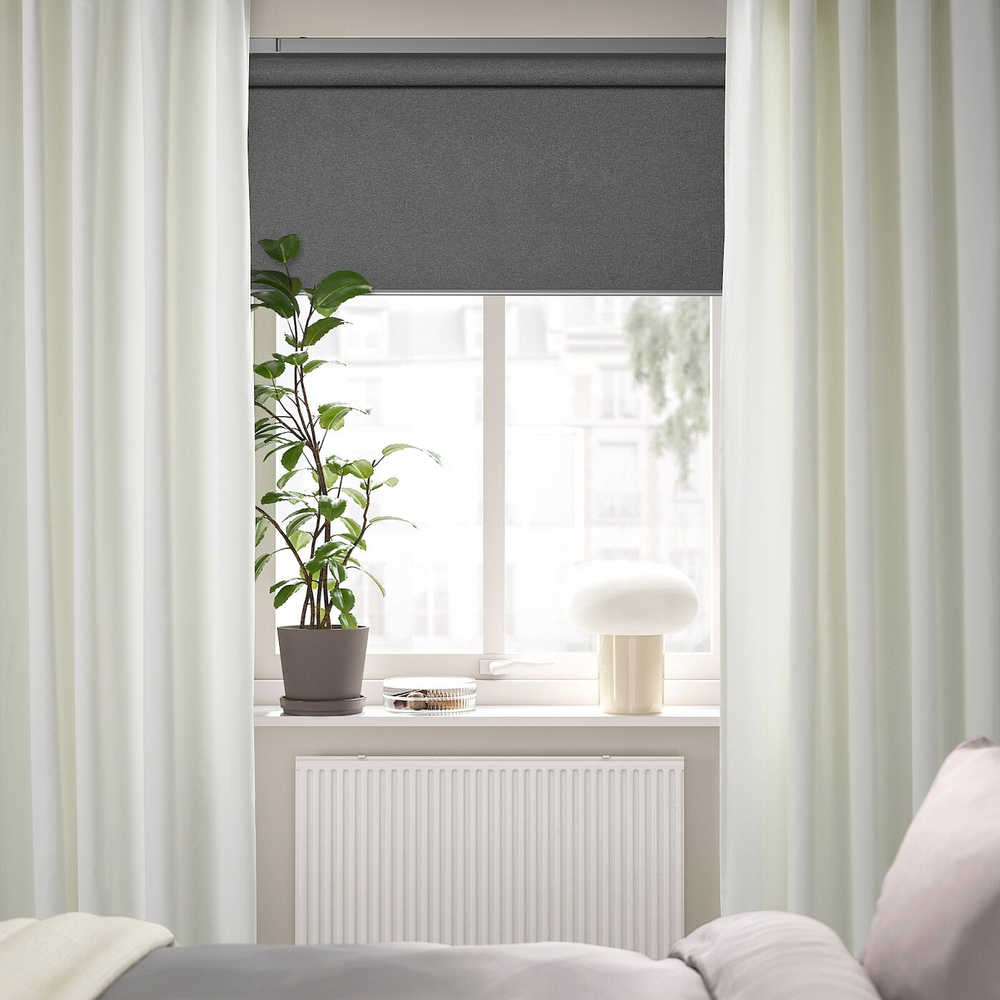 IKEA SANELA  (ИКЕА САНЕЛА)  -  Штора, 2 шт, на ленте/кремовая, 140x300 см