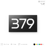 Номер на дверь 379, табличка на дверь для офиса, квартиры, кабинета, аудитории, склада, черная 120х70 мм, Айдентика Технолоджи