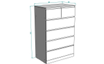 Комод MALM 80x123х48 Черный 0190 PR 80*48*125 см, Черный   Фиеста