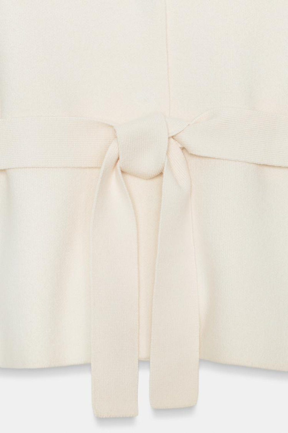 ZARA ТРИКОТАЖНЫЙ ЖИЛЕТ С ПОЯСОМ, ЭКРЮ