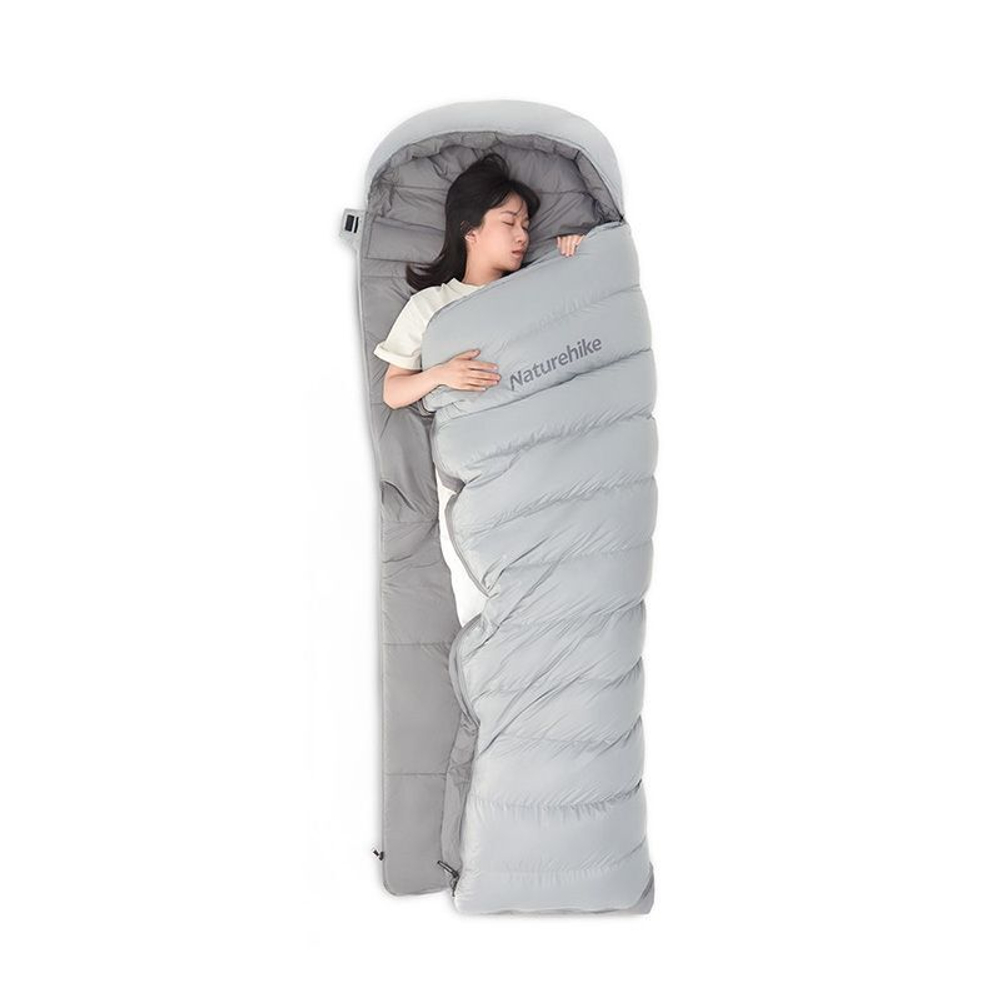 Спальный мешок ультралегкий Naturehike RM80 Series Утиный пух серый Size M, 6927595707197