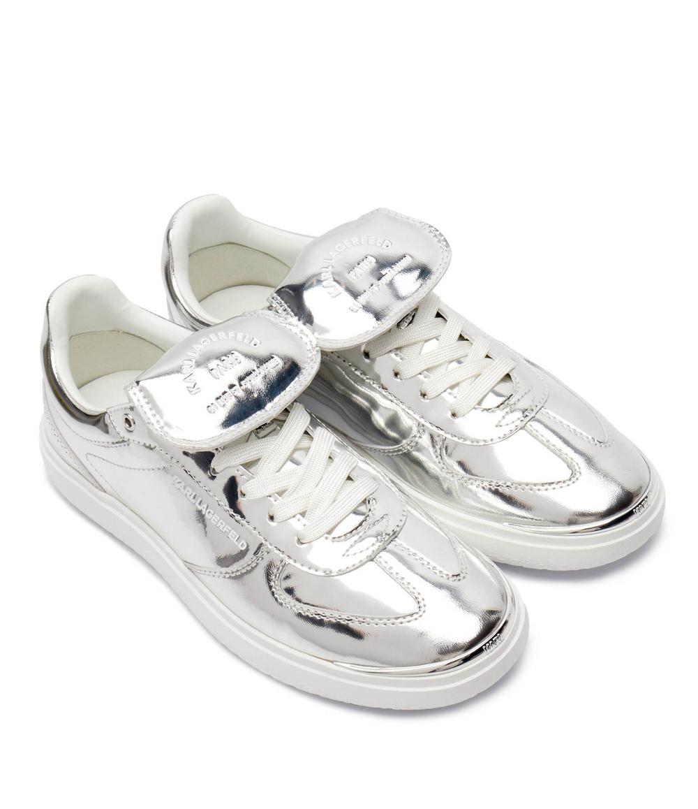 Кожаные кроссовки Karl Lagerfeld - серебряный(KL63820)
