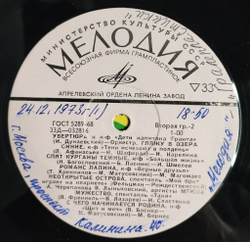 Винтажная виниловая пластинка LP Сборник Музыка Театра И Кино (ССР 1972)