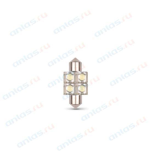 Лампа светодиодная 12V 10W салонный 31 мм белый 4 SMD 10 шт. Маяк