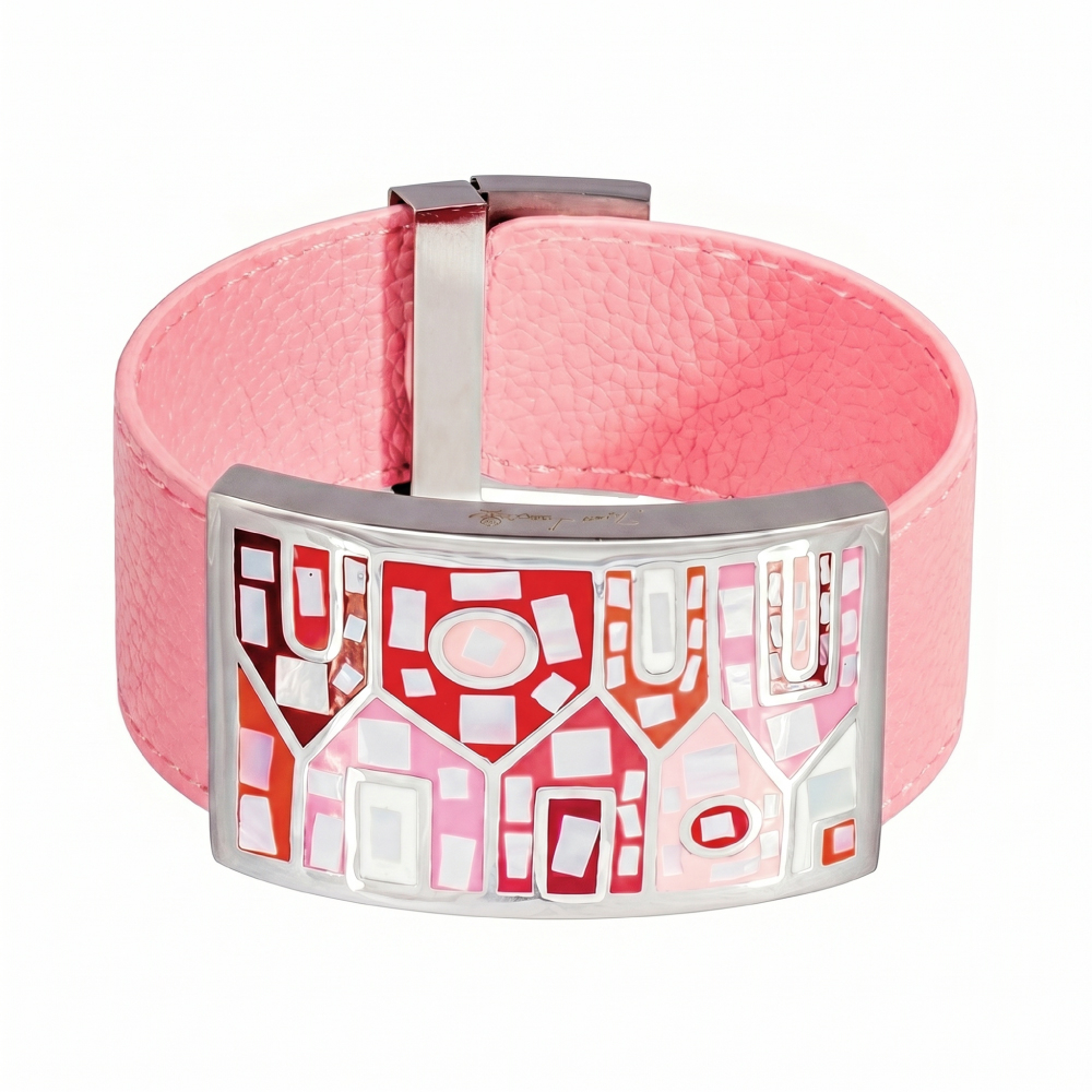 Браслет Fiore Luna на розовом кожаном ремешке CB01318-6 R