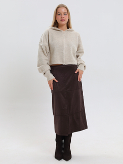 Укороченный худи на молнии с капюшоном