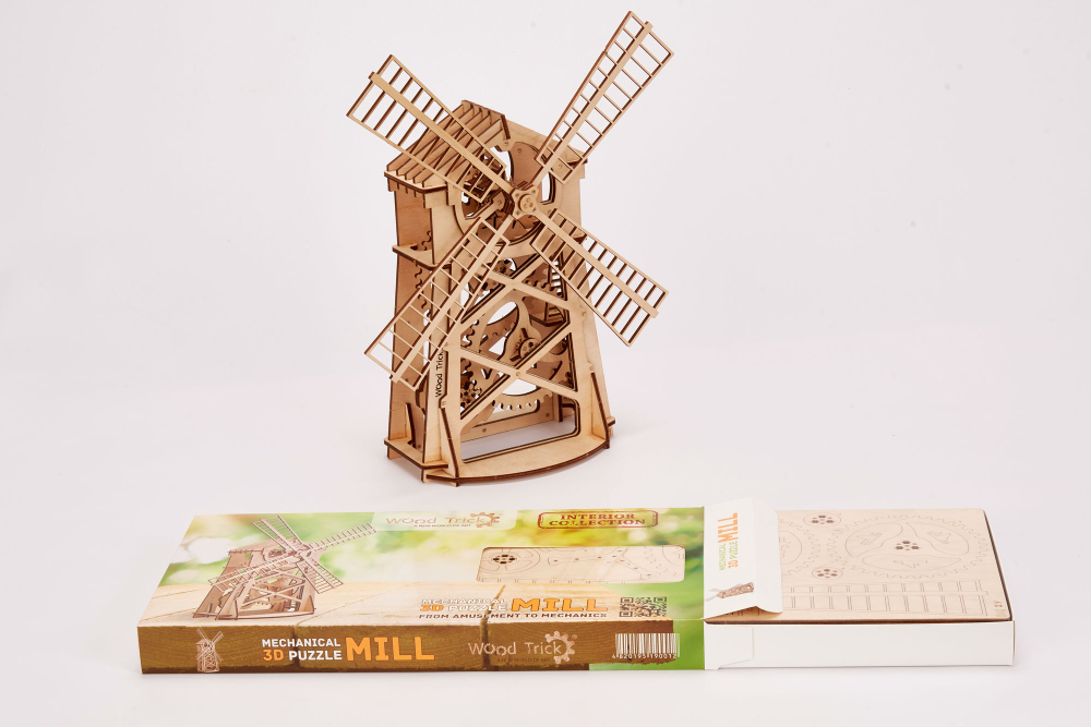 Механический 3D-пазл из дерева Wood Trick Мельница
