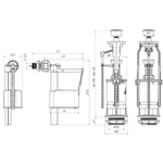 Арматура к смыв. бачку Кноп. АНИпласт металл. бок/подв. WC6050M АНИ пласт ЭКОНОМ