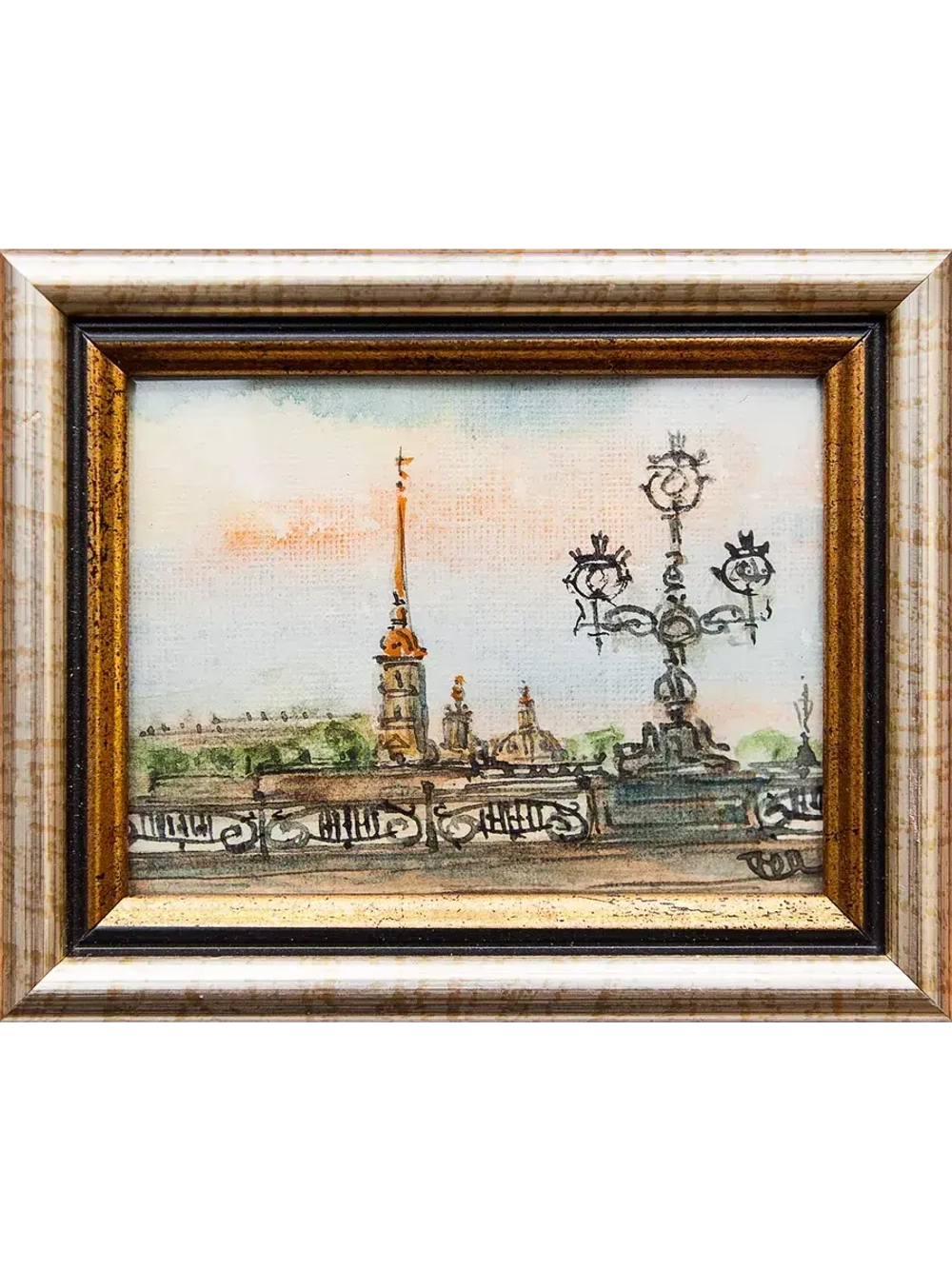 Картина акварелью "Виды СПб" Лопухова