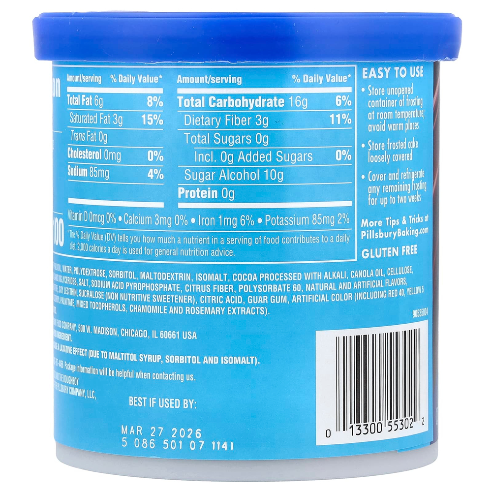 Pillsbury, Creamy Supreme, премиальная глазурь, шоколадная помадка, 425 г (15 унций)