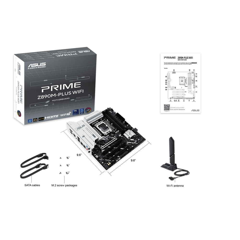 Материнская плата ASUS PRIME Z890M-PLUS WIFI, LGA1851 4xDDR5 6xSATA3 3xM.2 HDMI DP USB-C mATX