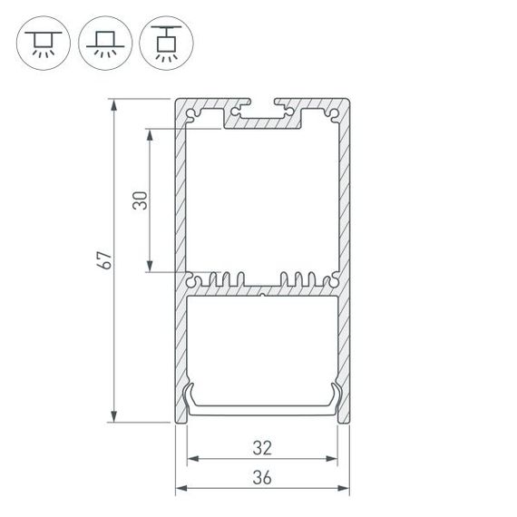 Профиль Arlight SL-Line-3667-3000 Anod 036197