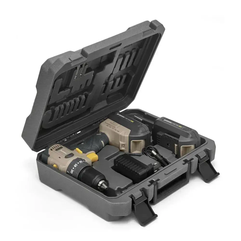 Аккумуляторная ударная бесщеточная дрель-шуруповерт Nocord, 20В, 2х2 А ч, в кейсе, NВDI-20.2.20.А