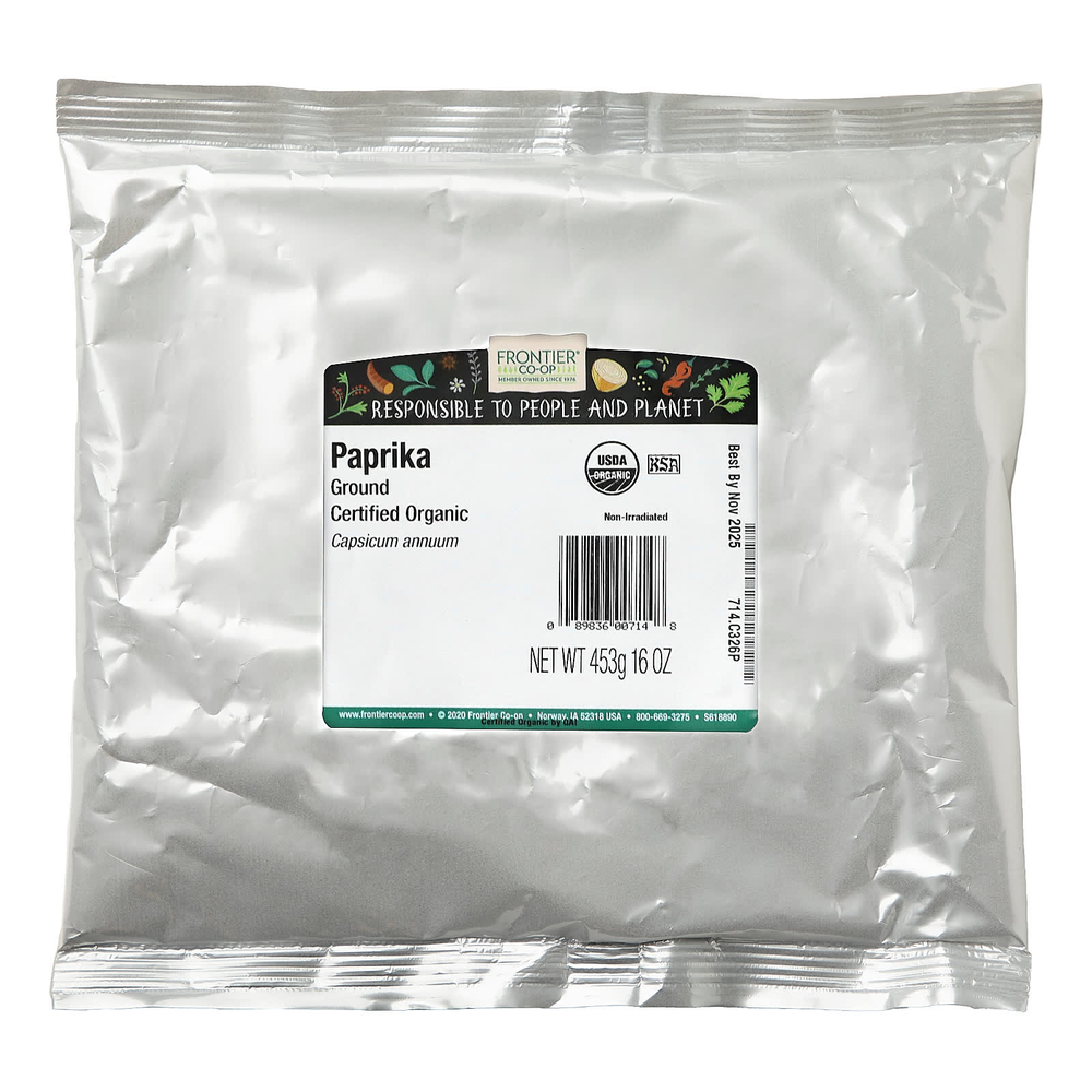 Frontier Co-op, органическая молотая паприка, 453 г (16 унций)