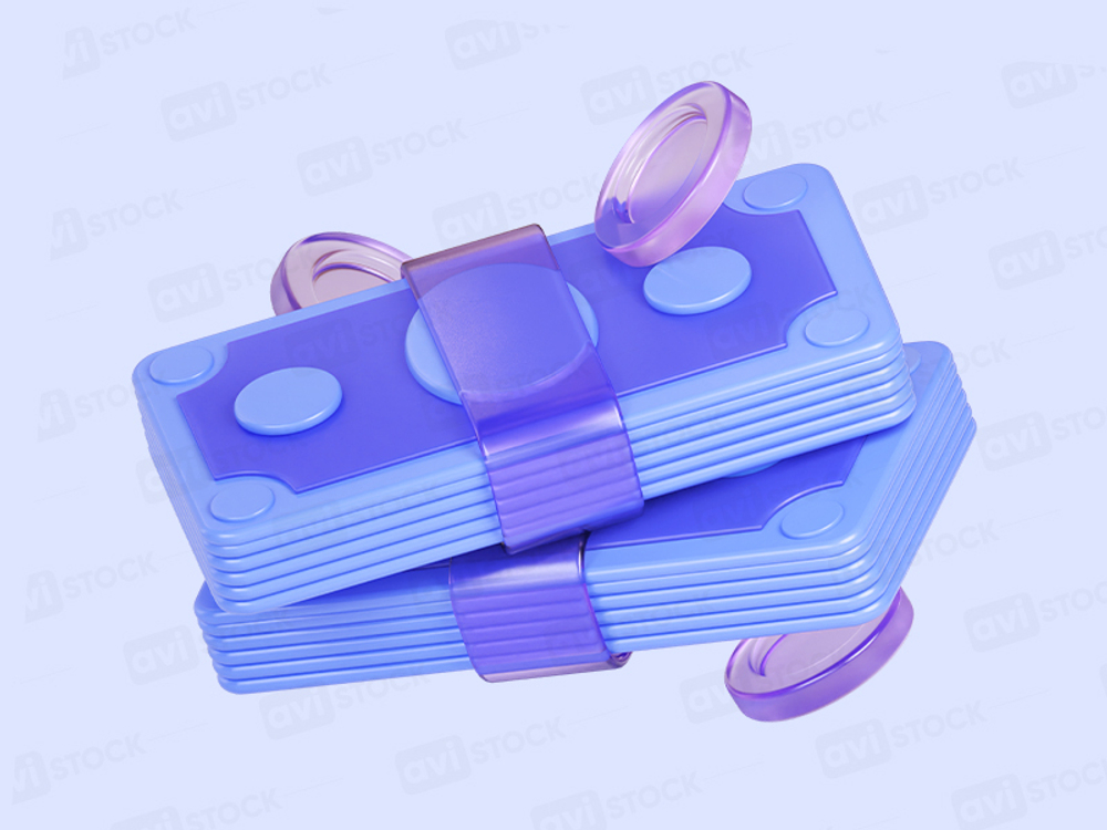 3D иконка денег и монет, символ оплаты и финансов