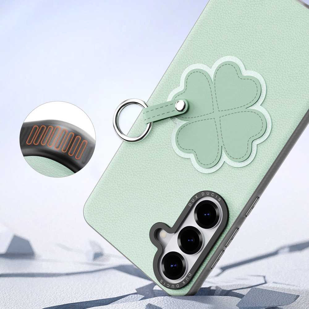 Чехол зеленого цвета (Grass Green) для Samsung Galaxy S26+ Плюс, серия Luvy Series Case (со съемным ремешком) от Dux Ducis