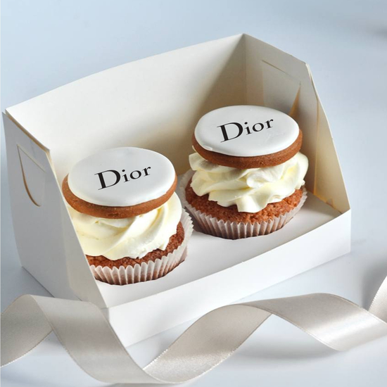 Капкейки с логотипом, упаковка на 2 шт, печать на прянике