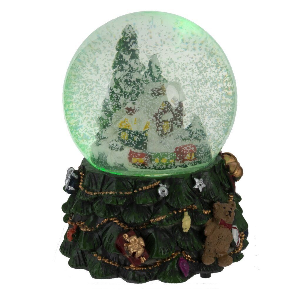 GAEM Фигурка декор в стекл шаре "Домики" (подсв, муз, вьюга, AAAх3 н/п), D 9.5 см, L11,5 W11,5 H15,5 см