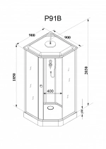 Душевая кабина PARLY P91B (90х90х215)