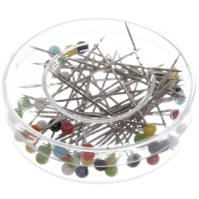 Булавки портновские в контейнере 40+-шт «Favorite Hous», разноцветные 2*2.5см, d-3,6см