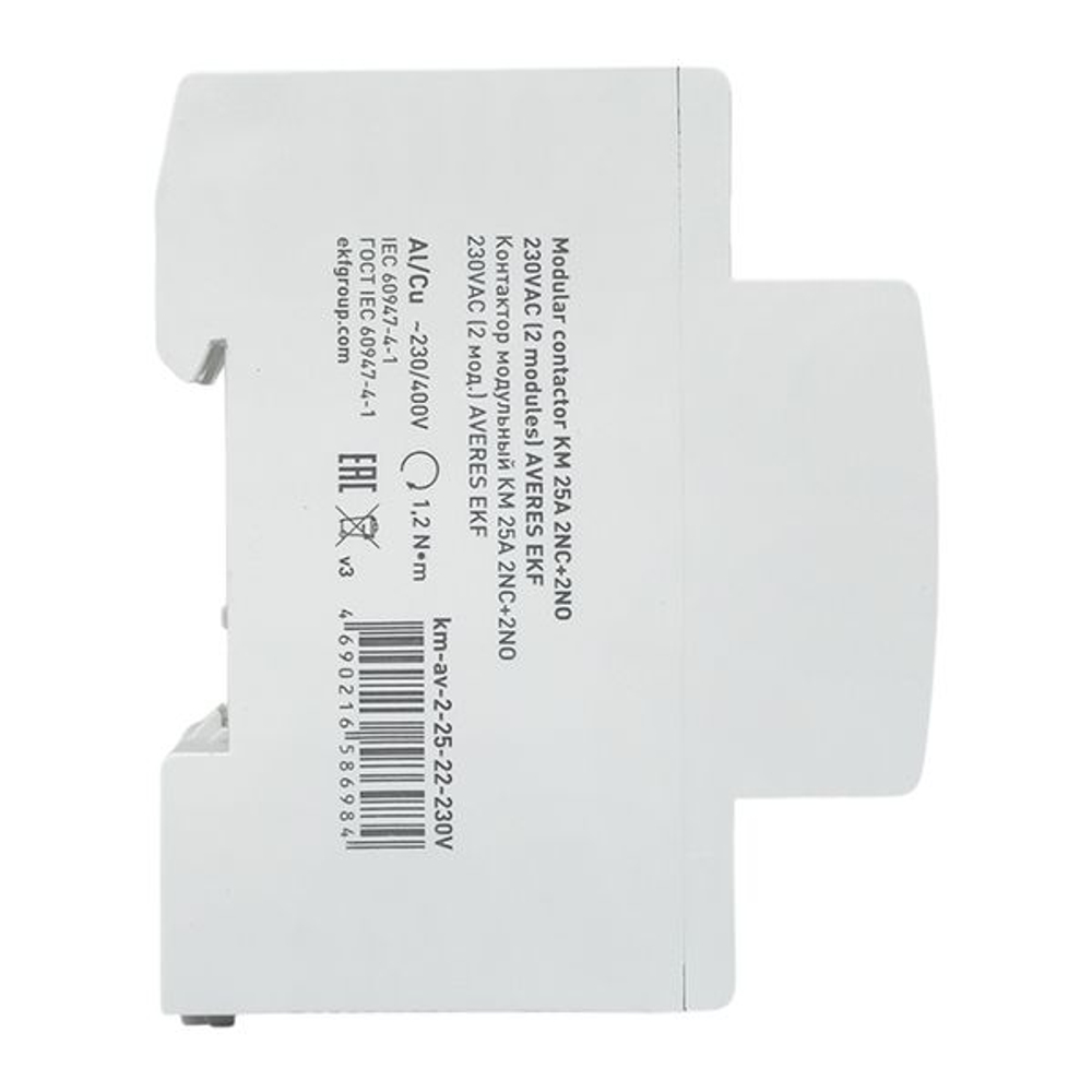 Контактор модульный КМ 25А 2NO+2NC 230В АС (2 мод.) AVERES EKF