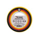 Изолента ПВХ 0,13х15 мм, 25 м, желтая KRANZ