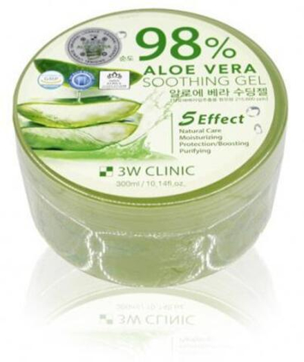 Гель для лица и тела 3W Clinic Aloe Vera Soothing Gel (purity 98 %), 300 мл
