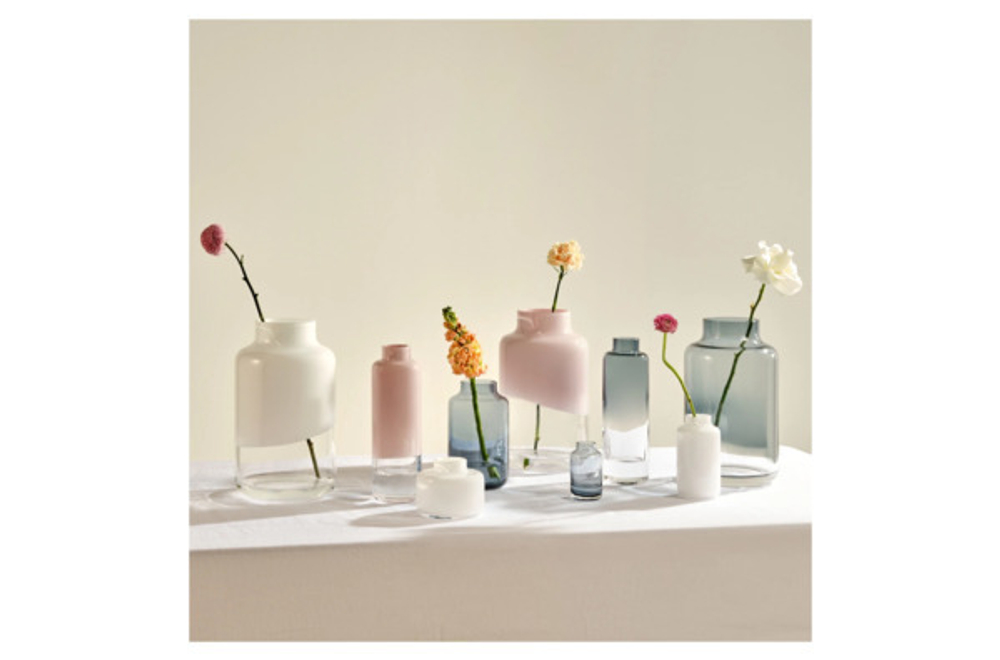 Ваза Nude Glass Мини Магнолия 15см голубая