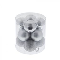 GAEM Набор из 12шт, Украшение новогоднее Шар "Серебряный жемчуг", D 4 см, L9,5 W9,5 H10,5 см