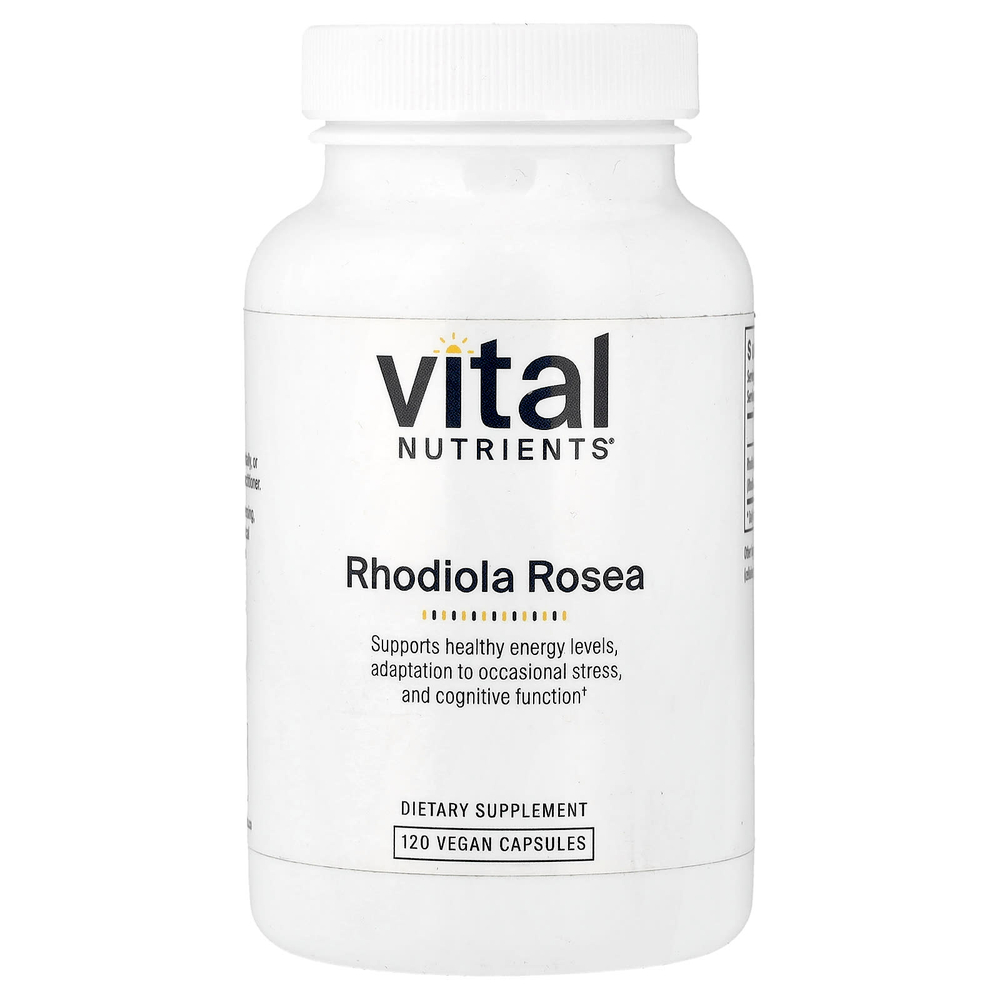 Vital Nutrients, Родиола розовая, 120 веганских капсул (200 мг на капсулу)