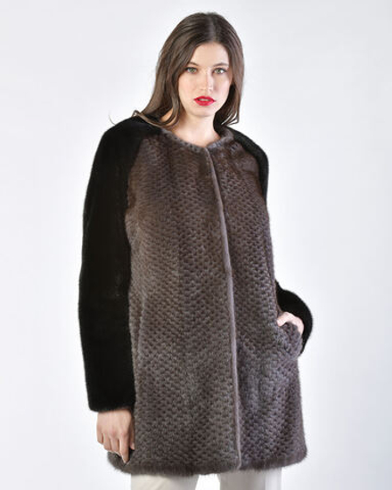 Полупальто из меха норки