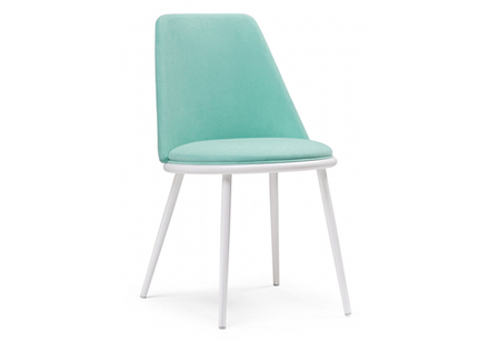 Стул на металлокаркасе Woodville Алдис катания лагун, белый матовый, ножки белые