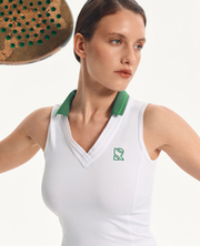 Поло без рукавов Spotlight, White and Green