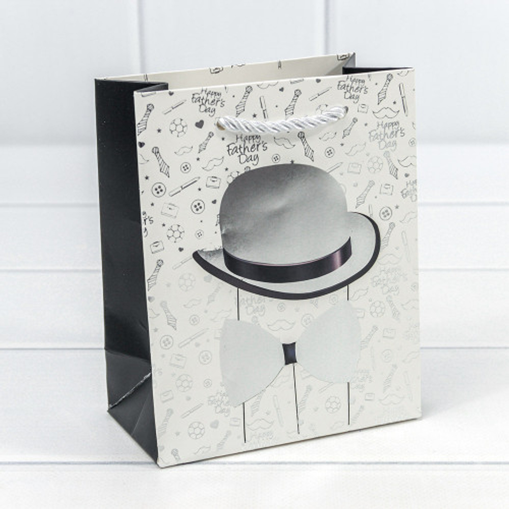 Пакет подарочный 12х15х6.5см Фигуры и узоры "Мужской" (Микс)