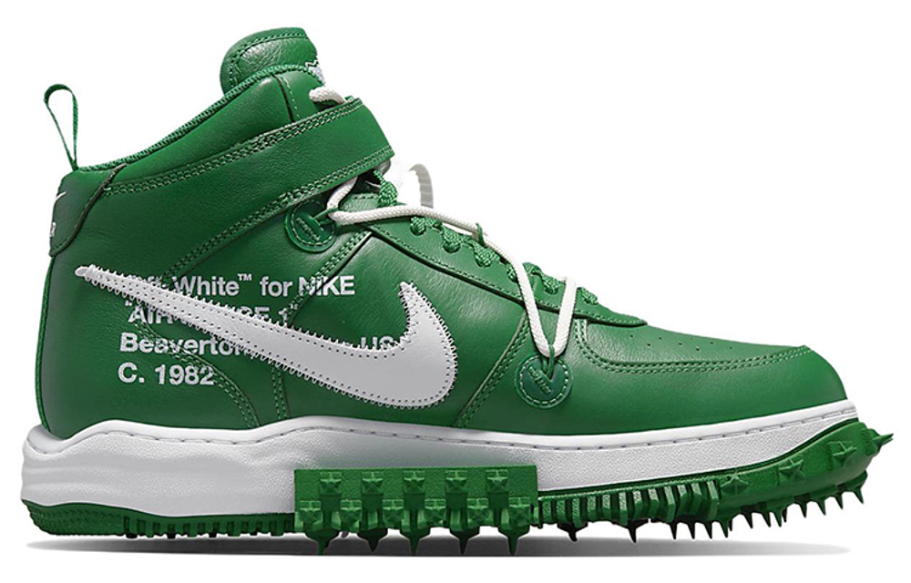 OFF-WHITE x Nike Air Force 1 "Pine Green" co-branded trendy casual sneakers for men and women with the same green pine color