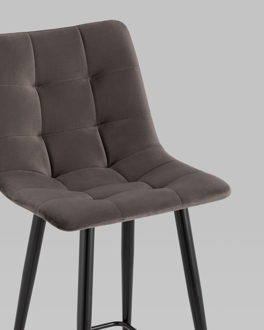 Стул полубарный Джанго велюр пепельно-серый высота сиденья 60 см