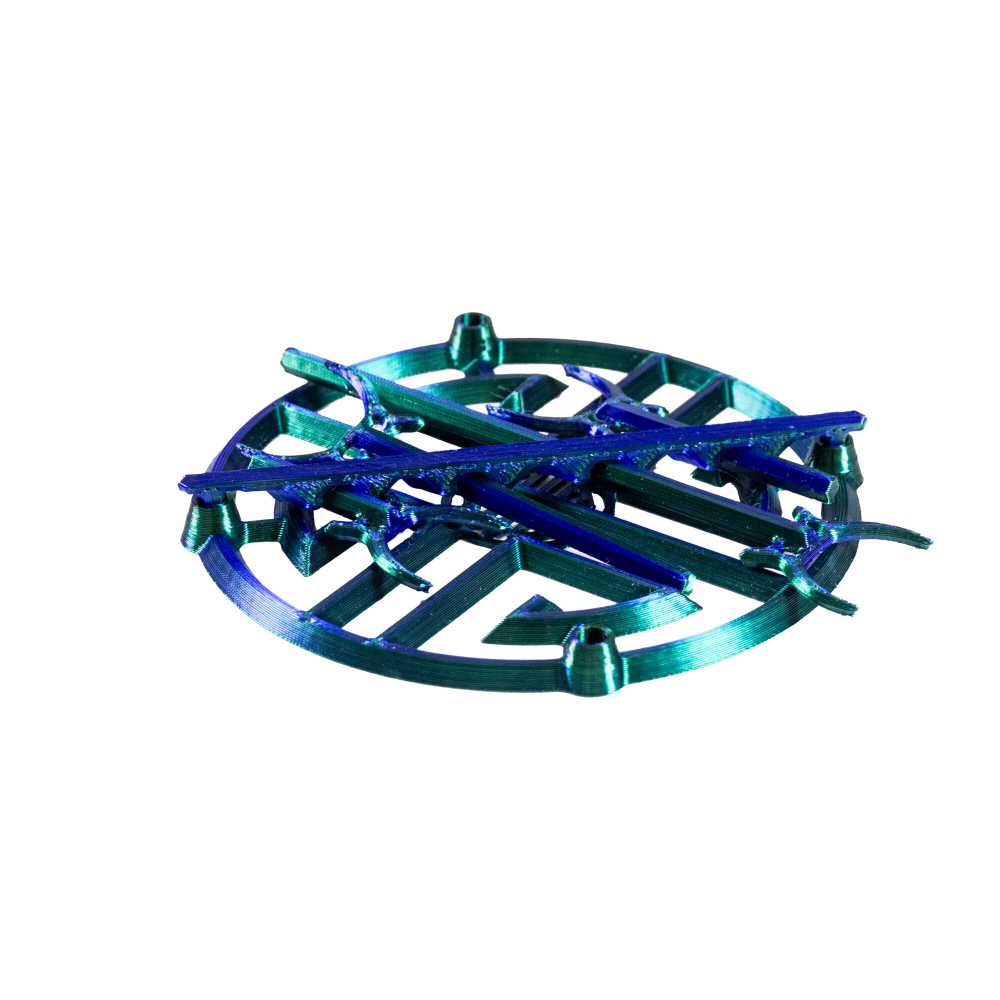 Подставка для дракона и шарнирных фигурок, зеленая с синим, 3D печать