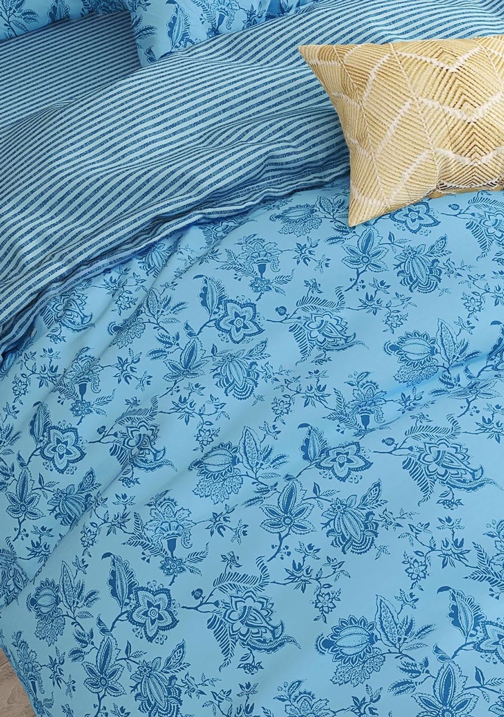 Пододеяльник Сказка "Шамбала (синяя)/Милтон" 2-сп 175х215 см на молнии , перкаль