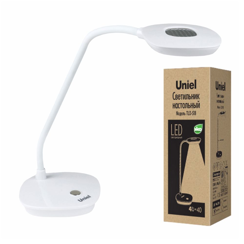 TLD-518 White-4W-Светильник настольный-LED-400Lm-4500K-Цвет-белый