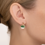 Серьги с английским замком из красного золота с агатом